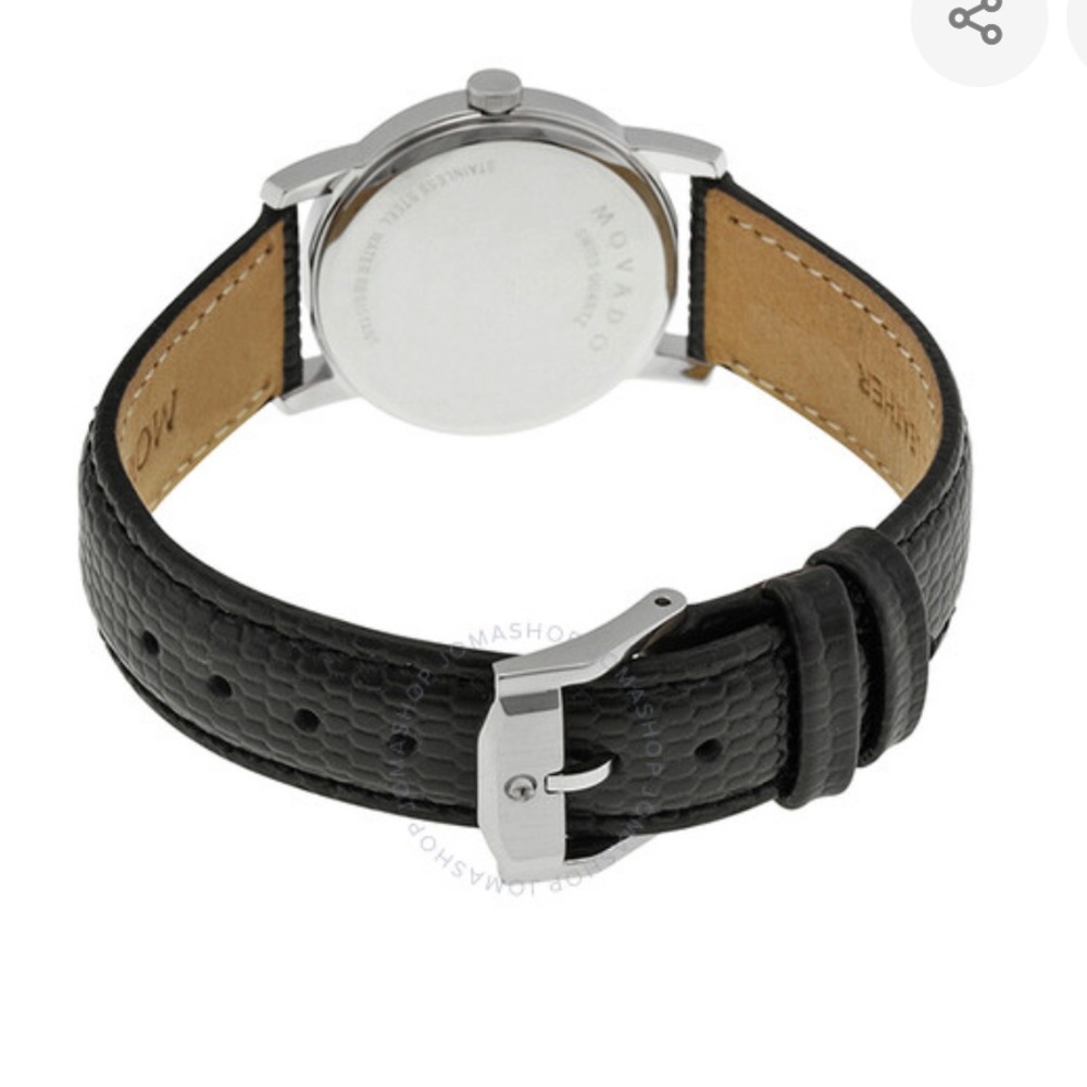 Movado Swiss Quartz Alligator Museum Watch Black Leather New in box - Picture 13 of 13